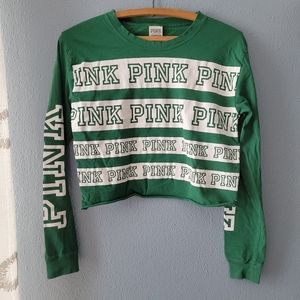 Pink Victoria’s Secret. Oversized Cropped long sleeve shirt